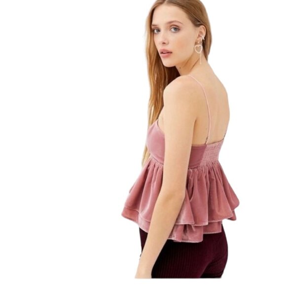 Urban Outfitters Olivia Velvet Tiered Peplum Cami - Picture 3 of 8